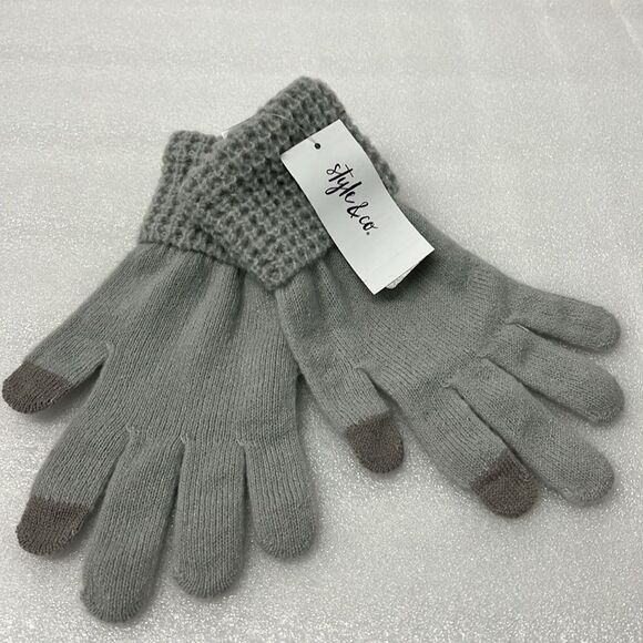 Style & Co Women's Waffle-Knit Shimmer Gloves, Created for Macy's - Picture 7 of 10